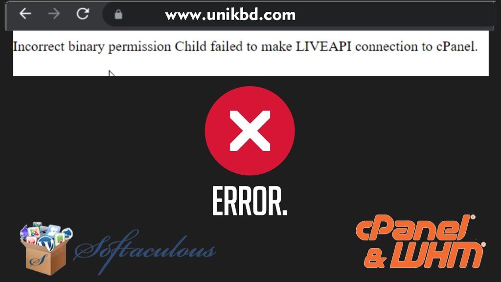 Error Loading Datachild Failed to Make Liveapi Connection to Cpanel